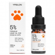 YPSILON 5% PET CARE  Έλαιο Κάνναβης CBD 500mg με Έλαιο Σολομού για Κατοικίδια 10ml